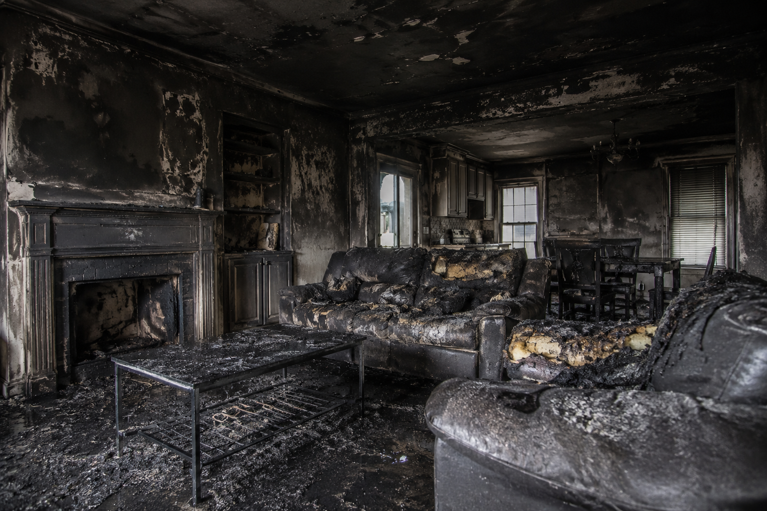 Fire and smoke damage restoration Minneapolis MN interior